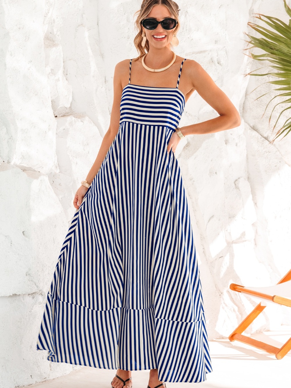 Cupshe Blue and White Striped Maxi Dress - Picture 4 of 5
